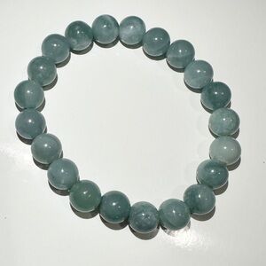 6.25 inch Green Jade Beaded Bracelet 8.5mm